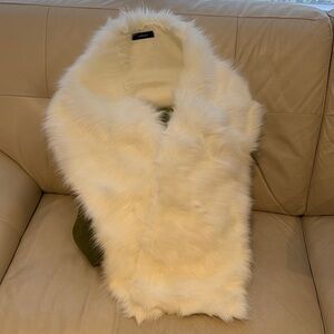 Luxurious White Faux Fur Stole